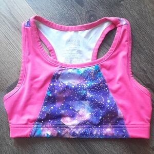 Danskin Pink and Purple Galaxy Print Sports Bra